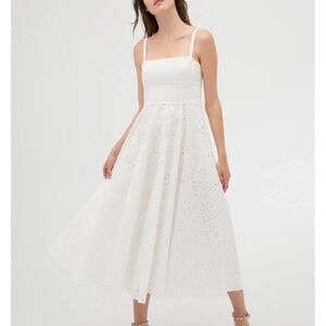 Hill House Margot Dress - White Broderie Anglaise Size Small